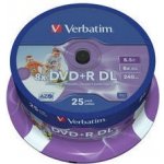 Verbatim DVD+R 8,5GB 8x, Double Layer, AZO, printable, spindle, 25ks (43667) – Zbozi.Blesk.cz