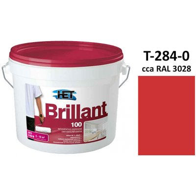 Het BRILLANT 100 3 kg interiérová barva odstín T-284-0 cca RAL 3028 čerevený ohnivý