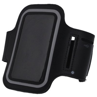 AppleKing sportovní pouzdro na ruku s průchodem na sluchátka pro iPhone 5 / 5S / SE / 4 / 4S - černé - možnost vrátit zboží ZDARMA do 30ti dní
