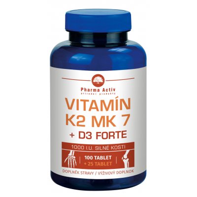 Pharma Activ Vitamín K MK7 + D3 Forte 100 tablet + 25 tablet – Zbozi.Blesk.cz