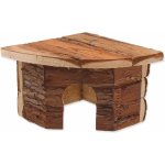 Small Animal Domek rohový dřevěný s kůrou 16 x 16 x 11 cm – Zboží Mobilmania