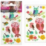 Tetovací obtisky s glitry 10 5x6cm sovy – Sleviste.cz