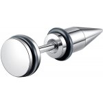 Šperky eshop falešný ocelový taper stříbrný hrot černá gumička AB30.13 – Zboží Mobilmania