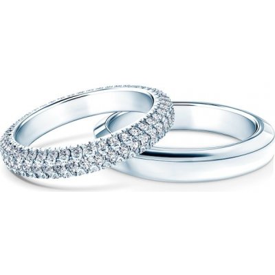 Savicki Snubní prsteny bílé zlato půlkulaté diamanty SAV OBR M3 D B – Zboží Mobilmania