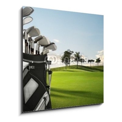 Obraz 1D - 50 x 50 cm - golf equipment and course golfové vybavení a kurz – Zboží Mobilmania