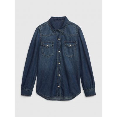 GAP 786984-00 dětská džínová košile tmavě modrá – Zboží Dáma