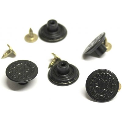 Knoflík natloukací jeansový 17mm FOREVER hvězda černá – Zboží Dáma