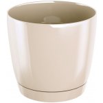 Prosperplast Květináč COUBI ROUND P s miskou krémový 18 cm – Zbozi.Blesk.cz
