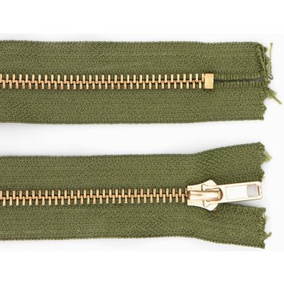 Pro Háčkování Kovový zip nedělitelný 12 cm, Ø 6 mm khaki – Hledejceny.cz