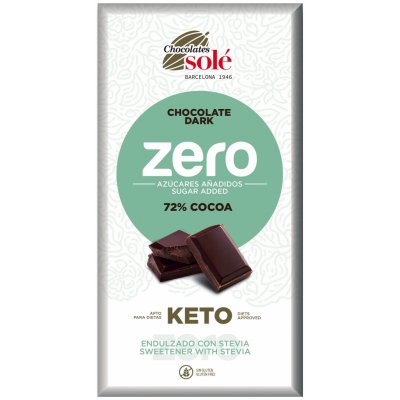 Solé Hořká čokoláda 72% se stévií bez cukru 100 g – Zboží Dáma