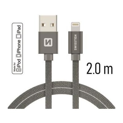 Swissten 71524302 USB/Lightning MFi, 2m, šedý – Zboží Mobilmania