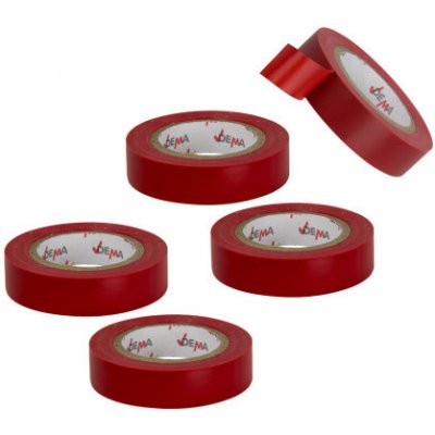 Dema Elektroizolační páska 15 mm x 10 m červená 5 ks 22260D – Zboží Mobilmania