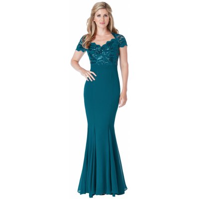 Plesové a společenské šaty s flitry Anssi tyrkys – Zboží Dáma