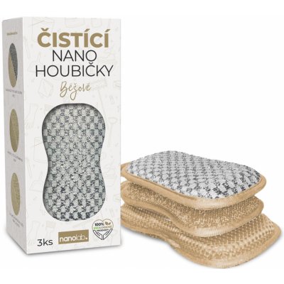 Nanolab Čistící nano houbičky béžové 3 ks – HobbyKompas.cz