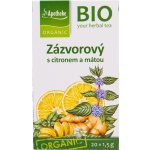 Apotheke Mediate BIO Zázvor s citronem a mátou čaj 20 x 1,5 g – Hledejceny.cz