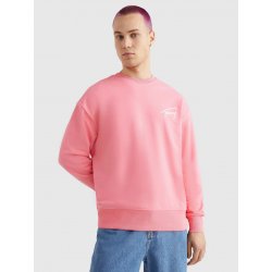 Tommy Jeans růžová mikina SIGNATURE CREW