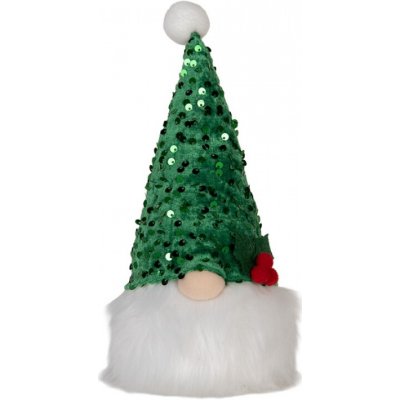 Vánoční svítící dekorace skřítek Gnome LED v zelené čepici - 10*10*25 cm/ 3AA - Clayre & Eef – Hledejceny.cz