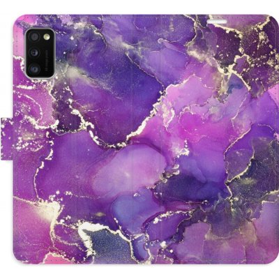 Pouzdro iSaprio Flip s kapsičkami na karty - Purple Marble Samsung Galaxy A41 – Zboží Mobilmania