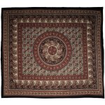 BOB Batik indický přehoz na postel Floral Mogul čokoládový červený 230 x 210 cm – Sleviste.cz