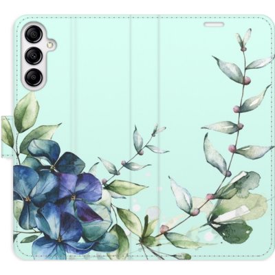 Pouzdro iSaprio Flip s kapsičkami na karty - Blue Flowers Samsung Galaxy A14 / A14 5G – Zbozi.Blesk.cz