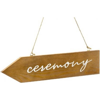 Dřevěná tabule šipka - Ceremony 36 x 8 cm