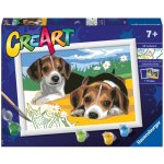 RAVENSBURGER CreArt Malování podle čísel Štěňata Jack Russella 24 x 18 cm – Zboží Dáma
