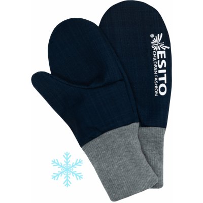 Esito Zimní palcové rukavice softshell s beránkem 2 fuchsiová navy blue