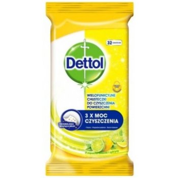 Dettol Limette & Minze antibakteriální ubrousky na povrchy 80 ks