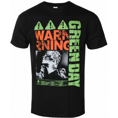 Rock off tričko metal Green Day Warning černá