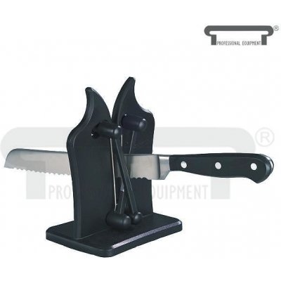 Brusič nožů hladkých i vroubkovaných Vulkanus černý plast - 11 x 9 x 15,5 cm