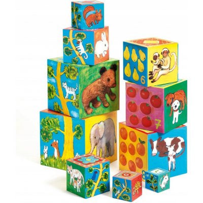 Djeco skládací kostky pyramida Moji kamarádi – Zboží Mobilmania