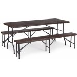 Modernhome SZK-180B+2PCS SBK-18 Skládací stůl 180 cm se 2 lavicemi – Hledejceny.cz