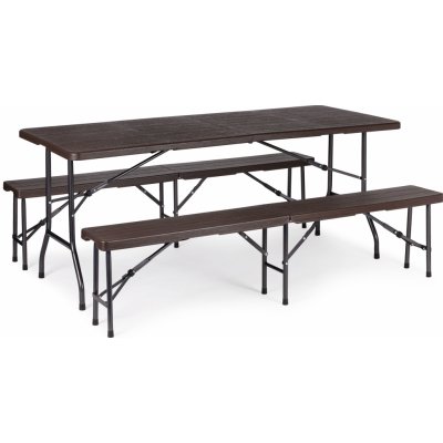 Modernhome SZK-180B+2PCS SBK-18 Skládací stůl 180 cm se 2 lavicemi – Hledejceny.cz