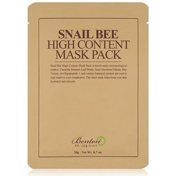 Benton Snail Bee plátýnková maska pro kompletní péči s hlemýždím extraktem 10 × 20 g