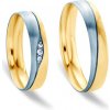 Prsteny Savicki Snubní prsteny dvoubarevné zlato kulaté SAVOBR275