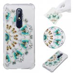 Pouzdro Patty gelové se zesílenémi rohy Nokia 7.1 - modré a zlaté motýl – Zboží Mobilmania