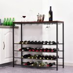 Kovový stojan na víno a sklenice 96 x 35 x 91 cm – Zboží Mobilmania