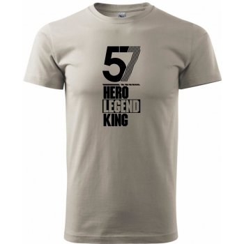 Hero Legend King x Queen 1957 klasické pánské triko Ledově šedá