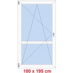 Soft Balkonové dveře s příčkou otevíravé a sklopné Antracit struktura/Antracit struktura levé 100 x 195 cm – Hledejceny.cz