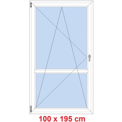 Soft Balkonové dveře s příčkou otevíravé a sklopné Antracit struktura/Antracit struktura levé 100 x 195 cm – Hledejceny.cz