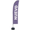 Roll up banner Jansen Display Beach Flag Budget Wind Complete Set New Purple Spanish, 1010 x 4305 mm