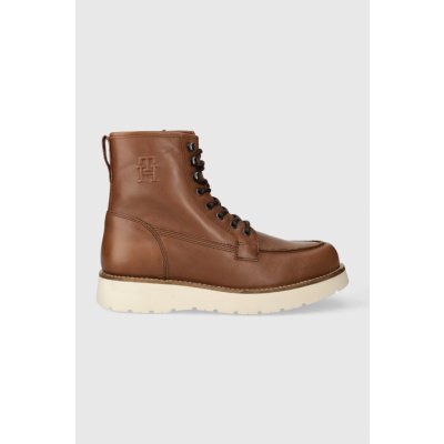 Tommy Hilfiger kozačky Th American Warm Leather Boot FM0FM04668 hnědá – Zboží Mobilmania