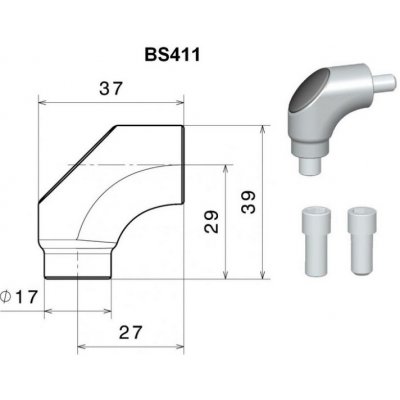 Závitová redukce BS411A pro zpětná zrcátka RIZOMA pro vybrané modely BMW, MV AGUSTA, hliník(1sada) - Hliník – Zboží Mobilmania