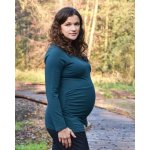 Jožánek těhotenské tričko Johanka dlouhý rukáv lahvově zelené – Zboží Mobilmania