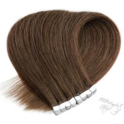 Vlasové PU pásky MINI tape in na prodlužování vlasů 60cm 06 - teplá světle hnědá – Hledejceny.cz