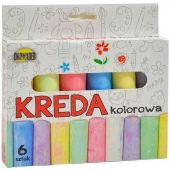 SES CREATIVE Křídy chodníkové barevné tlusté set 6ks v krabičce