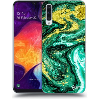 Pouzdro Picasee silikonové Samsung Galaxy A50 A505F - Green Gold černé – Zboží Mobilmania