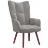 Křeslo vidaXL 327842 relaxační se stoličkou světle šedé samet a PVC