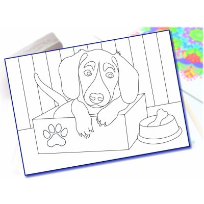 Radost v písku Šablona na pískování pes jezevčík A5 148 x 210 mm – Zboží Dáma