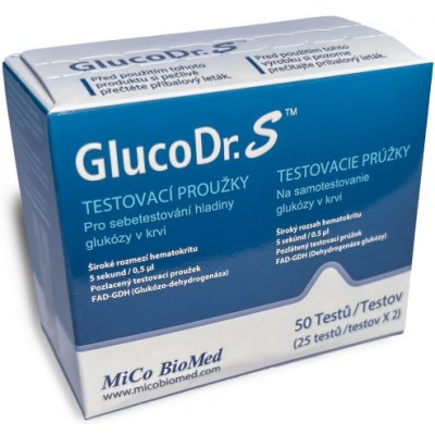Testovací proužky GlucoDr.S—50ks – Zbozi.Blesk.cz